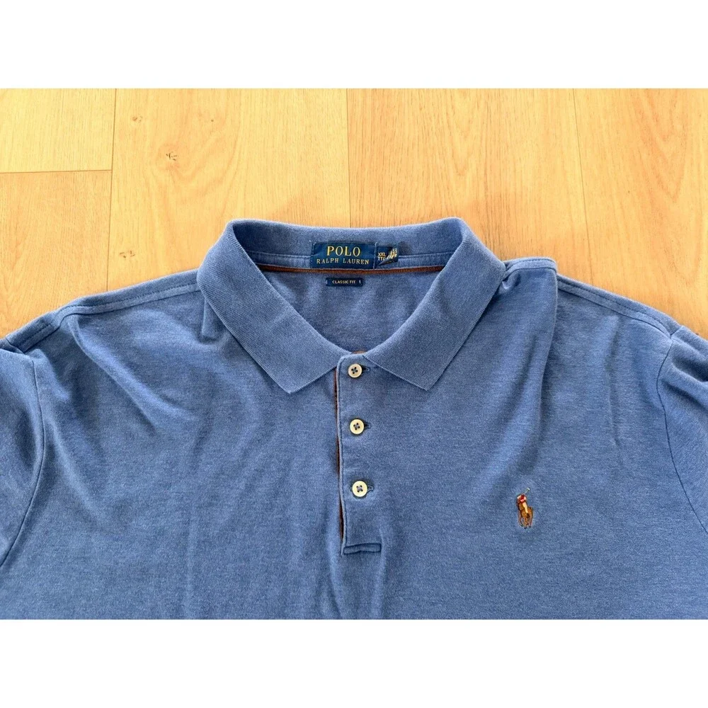 Polo Ralph Lauren Classic Fit Pima Soft Touch Blue long sleeve 100% cotton XXL